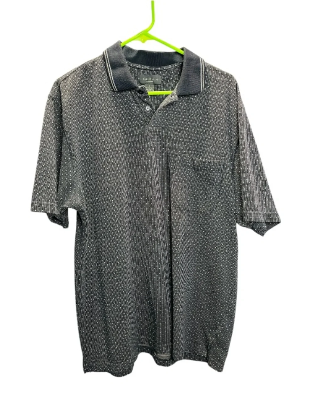 Van Heusen Black and White Patterned Polo - Picture 3 of 8